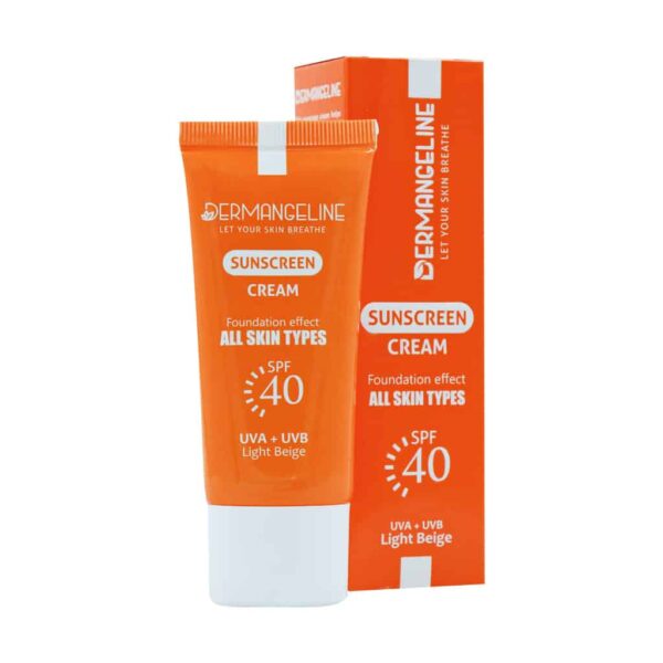 ضد آفتاب کرم پودری SPF40 درم انجلین مناسب انواع پوست