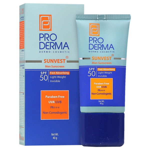 کرم ضد آفتاب آقايان فاقد چربی SPF50 سان وست پرودرما 40 میلی لیتر