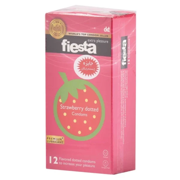 کاندوم خاردار فیستا مدل Strawberry Dotted بسته ۱۲ عددی(مدت مصرف محدود!)