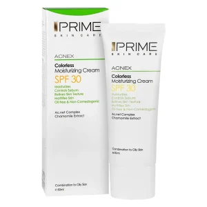 کرم مرطوب کننده بی رنگ Acnex فاقد چربی SPF30 پرایم