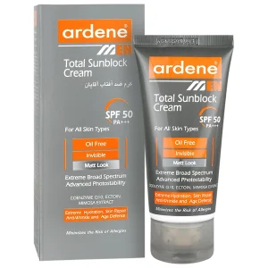 کرم ضد آفتاب آقایان SPF50 فاقد چربی انواع پوست آردن 50 گرم