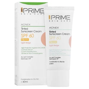 کرم ضد آفتاب بژ روشن SPF 60 فاقد چربی آکنس پرایم 40 میلی لیتر