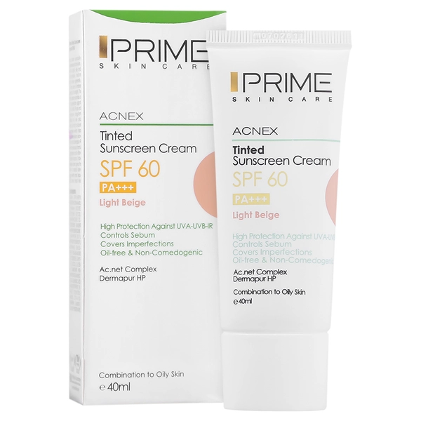 کرم ضد آفتاب بژ روشن SPF 60 فاقد چربی آکنس پرایم 40 میلی لیتر