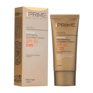 کرم ضد آفتاب جوان کننده SPF 50 فاقد چربی و رنگ پرایم 40 میلی لیتر