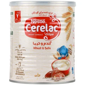 سرلاک گندم و خرما به همراه شیر از پایان 7 ماهگی نستله 400 گرم